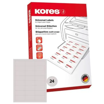 Étiquettes adhésives - 70 x 37 mm - Blanc KORES Lot de 2400