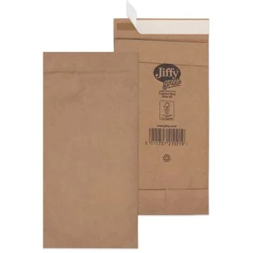 Lot de 200 Pochettes d'expédition matelassées JIFFY - 135 x 229 mm : MAIL MEDIA Visuel