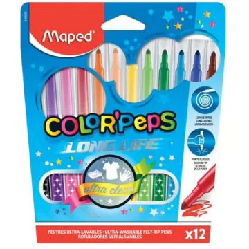 MAPED 845020 : Lot de 12 feutres - Color'Peps - Assortiment de couleurs