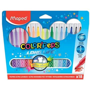 MAPED 845021 : Lot de 18 feutres - Color'Peps - Assortiment de couleurs
