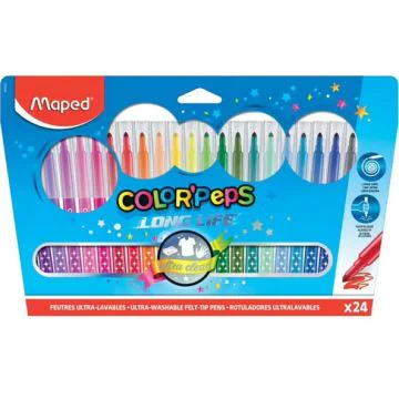 Lot de 24 feutres - Color'Peps - Assortiment de couleurs : MAPED Produit