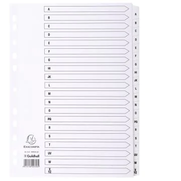 EXACOMPTA : Jeu de 20 intercalaires alphabétiques en carte - 223 x 297 mm