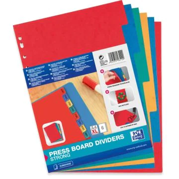 OXFORD Jeu de 6 intercalaires neutres en carte teintée 100204990