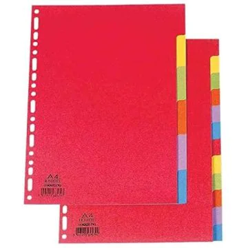 Photo OXFORD : Jeu de 12 intercalaires neutres - 225 x 297 mm couleurs 400079615