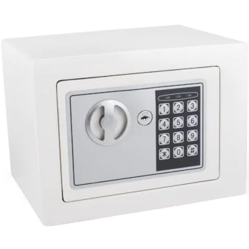 Mini Coffre-fort Serrure à code - 6 L - Blanc PAVO