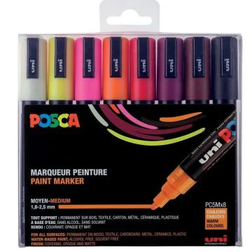 Marqueurs peinture Posca PC 5M Couleurs chaudes : UNI-BALL