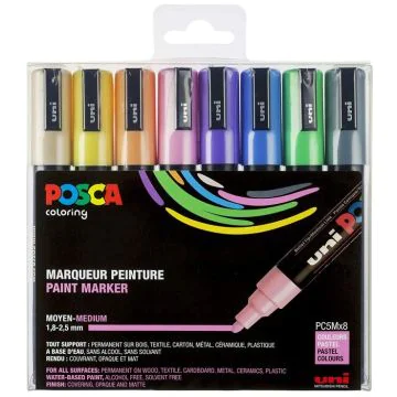 Marqueur peinture Posca PC 5M Métal - Assortiment Pastel POSCA