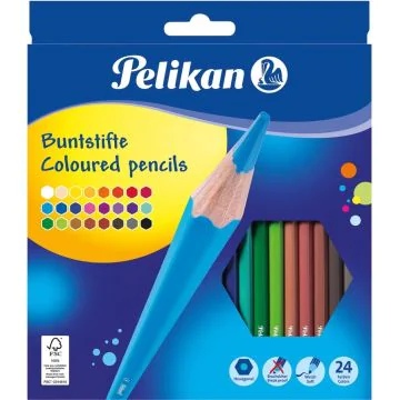 Photo PELIKAN  : Étui de 24 crayons de couleur standard BS24LN