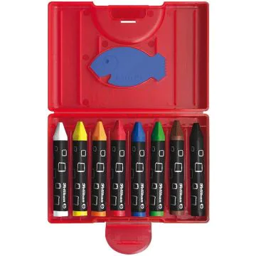 Photo PELIKAN : Lot de crayons de cire gras sans douille - 665/8D