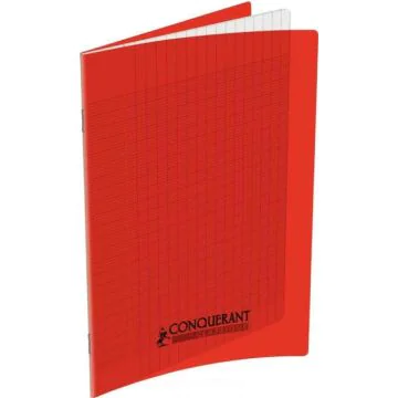 Photo Cahier Séyès / Grands carreaux Rouge - Polypro - 96 pages - 170 x 220 mm CONQUERANT :