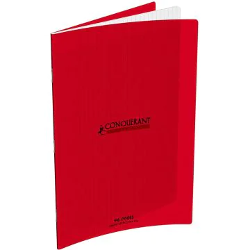 Photo Cahier Séyès / Grands carreaux rouge - Polypro - 96 pages - 240 x 320 mm CONQUERANT :