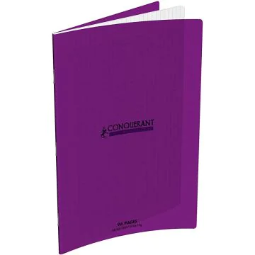 Photo Cahier Séyès / Grands carreaux Violet - Polypro - 96 pages - 240 x 320 mm CONQUERANT :