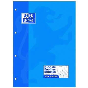 Photo OXFORD : Feuilles mobiles Séyès perforées -  200 pages - 210 x 297 mm