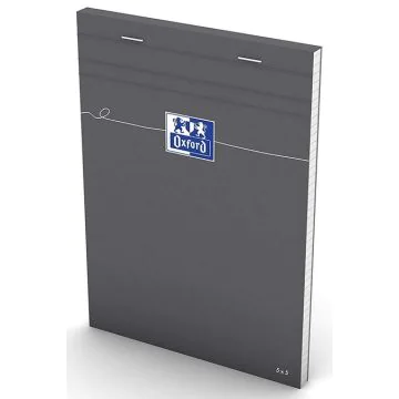 Photo OXFORD : Bloc-notes quadrillé - Couverture grise - 148 x 210 mm - A5