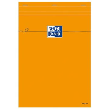 Photo OXFORD : Bloc-notes Feuilles à grands carreaux - Séyès - Couverture orange - 210 x 297 mm - A4
