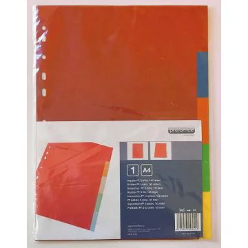 Photo Jeu de 5 Intercalaires neutres en plastique - A4 - Assortiment : PRO OFFICE