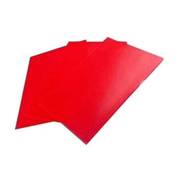 Photo Lot de 100 Pochettes à coins transparentes A4 - Rouge : PRO-Office