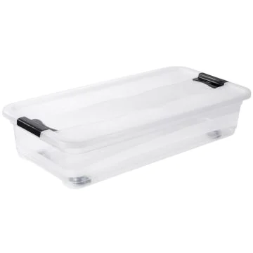 Photo Boite de rangement à roulettes - 33 L - Transparent KEEEPER Konrad