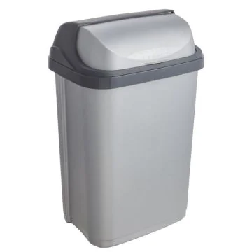 Photo Poubelle avec couvercle - 25 litres - Argent/Gris KEEEPER Rasmus
