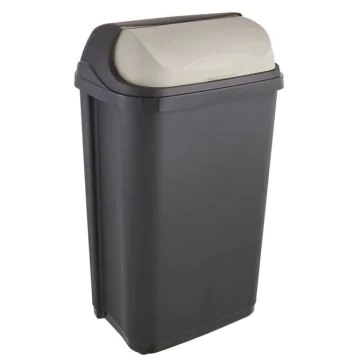 Photo Poubelle avec couvercle - 50 litres - Graphite/Crème KEEEPER Rasmus