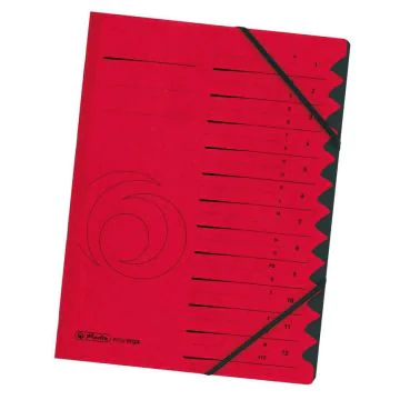 Photo Trieur à élastiques 12 compartiments - Rouge : HERLITZ  10843324