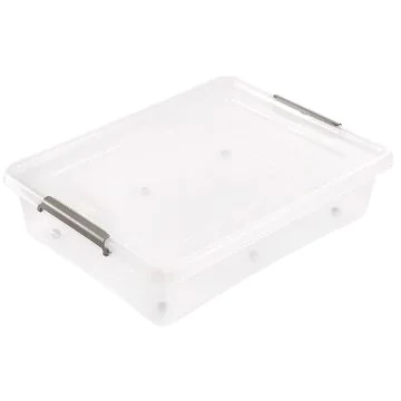 Photo Boite de rangement à roulettes - 61 L - Transparent KEEEPER Lars