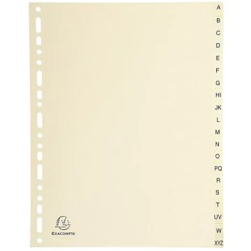 Photo Jeu de 20 Intercalaires alphabétiques en carte - 225 x 297 mm - A4 EXACOMPTA Image