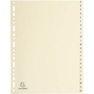 Photo Jeu de 24 Intercalaires alphabétiques en carte - 225 x 297 mm - A4 EXACOMPTA Image