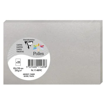 Photo Carte en papier POLLEN  82 x 128 mm - Argent (Carterie et loisirs créatifs) 11489C 
