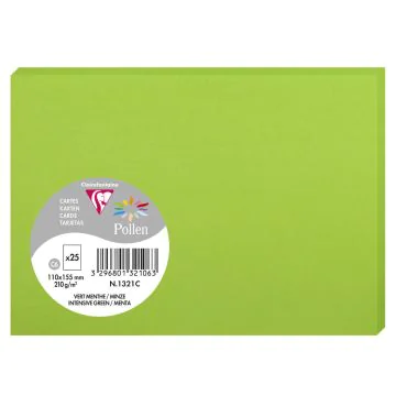 Photo POLLEN Carte Vert menthe 110 x 155 mm C6 1321C Clairefontaine