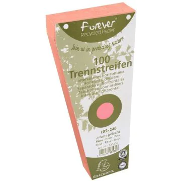 Intercalaires trapézoïdales - 240 x 105 mm - Rose : EXACOMPTA Forever Lot de 100