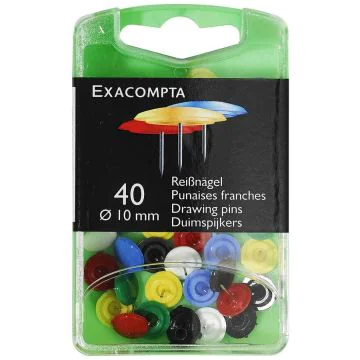 Photo Boite de 40 punaises - Assortiment EXACOMPTA Image
