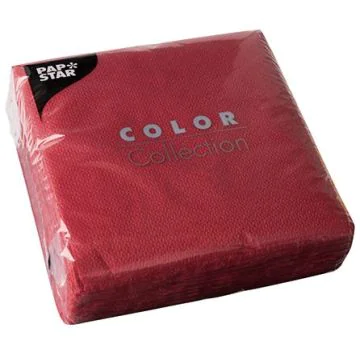 Photo Lot de 50 serviettes de table unies - Bordeaux PAP STAR Restaurant 14223