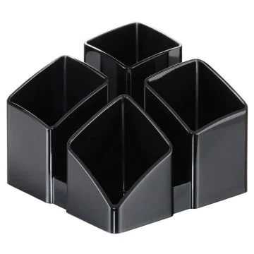 Photo Pot à crayons 4 compartiments - SCALA - Noir : HAN 17450-13