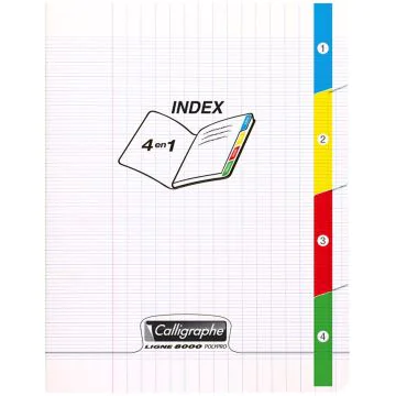 Photo Cahier Séyès 140 pages - 4 index - 170 x 220 mm CALLIGRAPHE Polypro