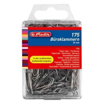 Photo Boite de 175 trombones en métal - 26 mm Petit format