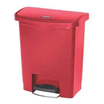 Photo Poubelle à pédale avec couvercle Rouge 30 litres 1883564 RUBBERMAID