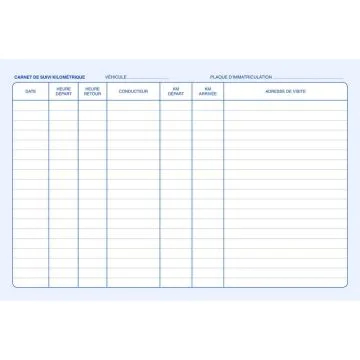 Photo Carnet de bord véhicule Suivi kilométrique 297 x 210 mm ELVE 2094 modèle