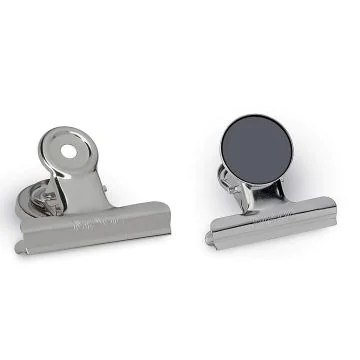 Photo Pince en métal pour feuilles avec aimant - Largeur 50 mm MAUL Lot de 2