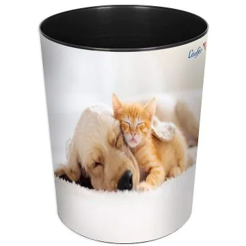 Photo Corbeille à papier - 13 litres - Chien et chat LAUFER