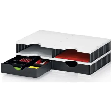 Photo Module de classement - 4 compartiments - Gris/Noir/Noir STYRO Styrodoc Duo Visuel