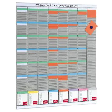 Photo Tableau mural pour fiches en T - 8 colonnes : NOBO 2910800