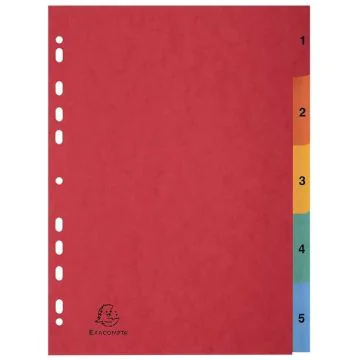 Photo EXACOMPTA 3110Z Jeu de 5 intercalaires numériques en carte lustrée 1 à 5
