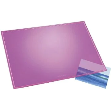 Photo Sous-main personnalisable translucide - Rose LAUFER Durella Transparent Fluo