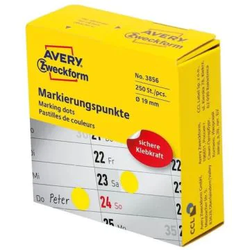 Photo Pastilles adhésives rondes 19 mm - Jaune AVERY