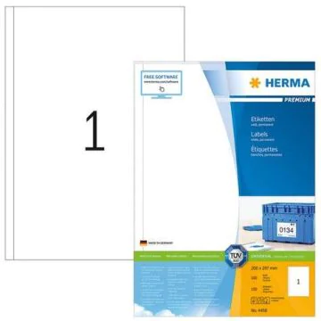 Étiquettes adhésives - 200 x 297 mm - Blanc HERMA Premium
