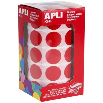 Photo Gommettes adhésives rondes - 20 mm - Rouge AGIPA