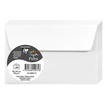 Photo Enveloppe POLLEN Blanc Irisé Format  90 x 140 mm 50031C
