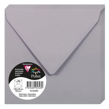 Photo Enveloppe POLLEN Gris Koala Format  140 x 140 mm 5328C