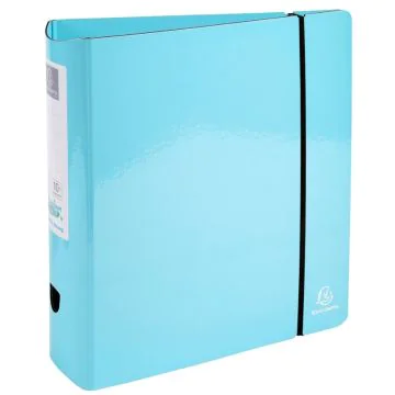 Photo Classeur à levier pour A4 - Dos Rond 80 mm - Bleu Pastel EXACOMPTA Aquarel 